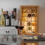 Cantinette, portavino e bottiglie come arredamento